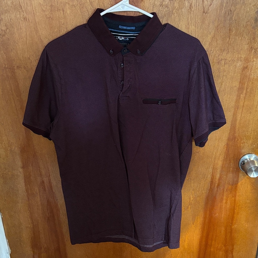 Men's Short Sleeve Polo Shirt in Deep Wine
